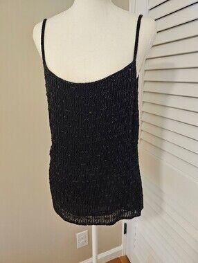 ✨ Vintage Y2K GUESS Black Beaded Camisole Top | Size Medium | NWT/Never Worn ✨